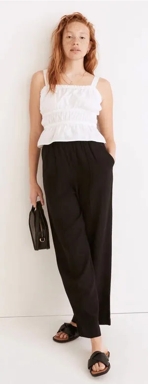 Madewell Poplin Sophia Peplum Tank White Smocked Square-Neck Camisole XL thumbnail 1