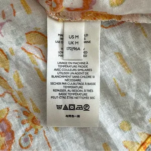Free People Summer In Tulum Linen Mini Dress Tunic Ivory Floral Size M thumbnail 9