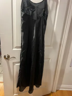 Victoria's Secret Black Satin Slip Dress with Adjustable Straps thumbnail 4
