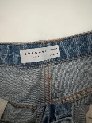 Topshop A-Line Denim Shorts Blue thumbnail 3