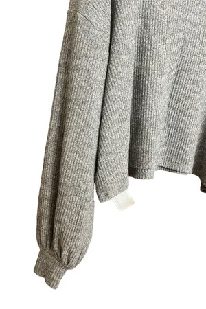 Hollister Gray Sweatshirt Drop Shoulder Long Sleeves Top thumbnail 3