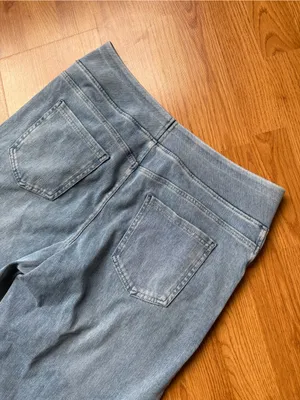 Halara Flex High Waisted Pockets Baggy Wide Leg Washed Casual Jeans Size Large thumbnail 7