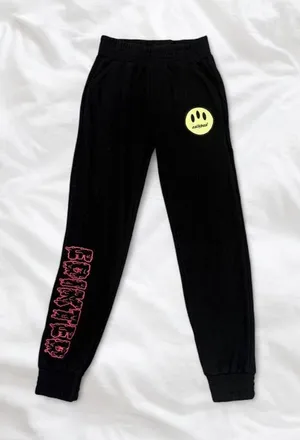 Edikted Black Graphic Sweatpants Size Small thumbnail 1