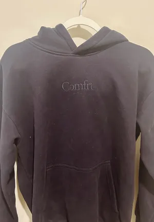 Navy comfrt weighted hoodie  thumbnail 1