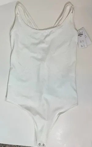 Abercrombie and Fitch Soft A&F thong bodysuit white size L thumbnail 1