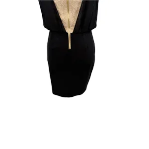 Alice + Olivia Black Nude Lace Cowl Neck Open Back Cocktail Dress Size 4 thumbnail 7