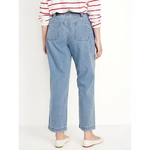 Old Navy OG Chino High Rise Utility Slouchy Ankle Denim Jeans Elastic Waist XL thumbnail 9