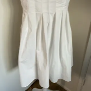 Commense White Strapless Mini Dress Large L Cotton Blend Structured Minimalist thumbnail 5