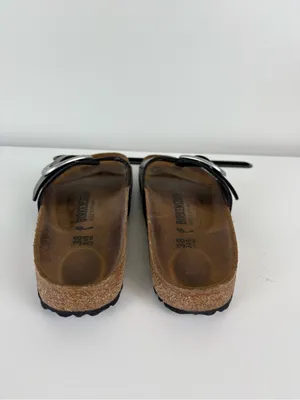Birkenstock Madrid Big Buckle Slide Sandals Womens Size 38 Black Leather thumbnail 3
