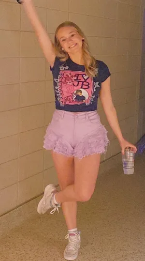 Vibrant Miu Triple Threads Light Purple Ruffle Shorts thumbnail 3