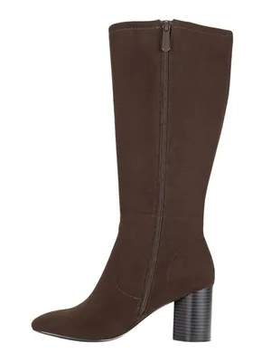 Style & Co. Brysonn Round Toe Boots Block Heel Faux Suede Dark Roast Brown 7.5M thumbnail 16