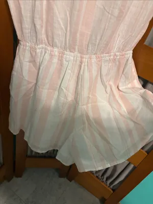 Tavik Pink and White Striped Romper Jumpsuit thumbnail 10