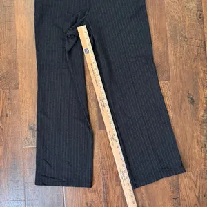 UNIQLO steel grey/black elastic waist pinstripe ponte pants, size M thumbnail 7