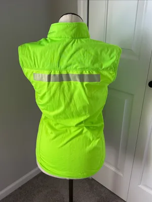 Nike Dri-FIT Running Reflective Full Zip Cycling Vest Neon Green size medium thumbnail 7