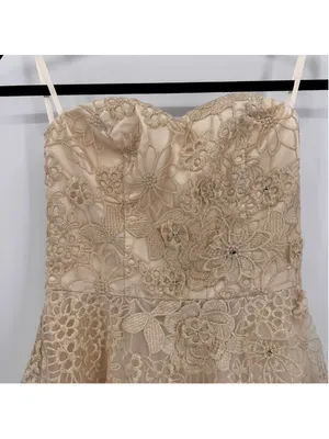 Gold Convertible Formal Dress Chi Chi London Applique Rose Floral Rhinestones 6 thumbnail 4