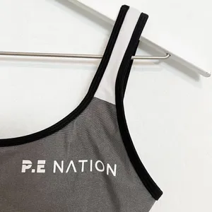 PE‎ Nation Sports Bra Size XS Multi Colorblock Criss Cross Straps Gorp Pilatates thumbnail 2