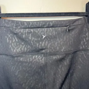 Old Navy Active Go-Dry Athletic Bike Shorts Black Cheetah Print Pocket Tie Large thumbnail 5