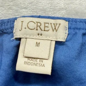 J.Crew Linen Blend Sun Dress‎ Adjustable Straps Blue Casual Summer Medium thumbnail 6