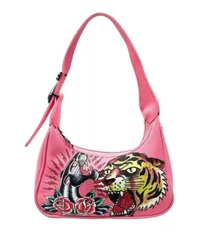 Ed Hardy x Siberia Hills Y2K Pink Purse Shoulder Bag Tiger thumbnail 1