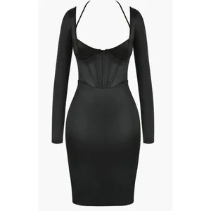House of CB Grazia Long Sleeve Satin Corset Dress NWOT Size‎ XS thumbnail 8