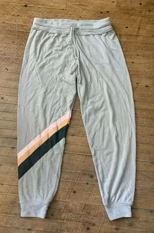 Wildfox rainbow gray loungewear drawstring waist M joggers thumbnail 1