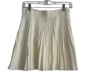 Chrysanthemum white pleated knit mini skirt thumbnail 1