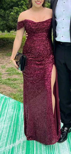 sequin maxi dress gown Red Size XS thumbnail 1