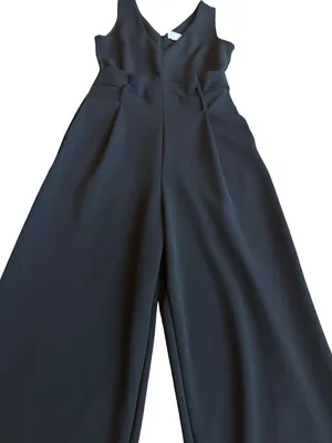 Anthropologie Black Sleeveless Jumpsuit Black Wide Leg Dress Up Down SIze Small thumbnail 5