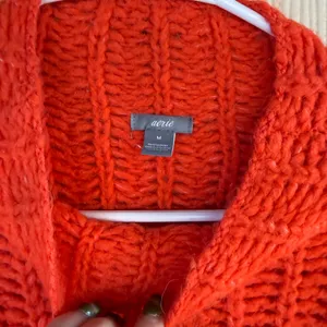 Aerie Women's Sweater Knit Orange Long Sleeve Wool Blend thumbnail 3