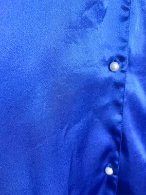 Vintage Victoria's Secret Gold Label Royal Blue Satin Button-Up Nightgown Small thumbnail 6