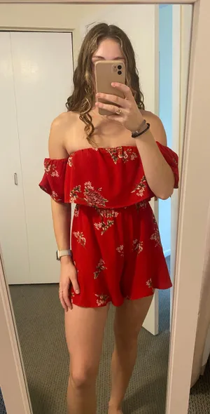 White Fox Red Floral Romper thumbnail 1