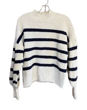 Old Navy Oversized Sweater Sz S Cream/Navy NWT thumbnail 1