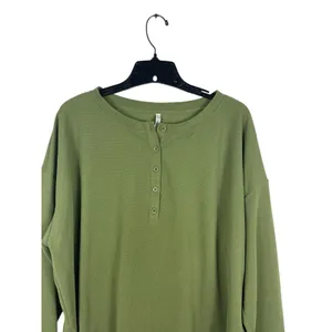 Halara Womens Green Henley Top Long Sleeve Soft Stretch Casual Lounge 2x thumbnail 4