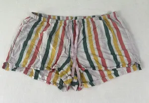 Old Navy PJ Shorts W XL Color Stripe Drawstring Sleepwear Rainbow Beach Summer thumbnail 1