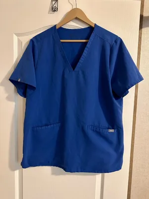 FIGS - Royal Blue Casma Scrub Top - Great Condition! thumbnail 2