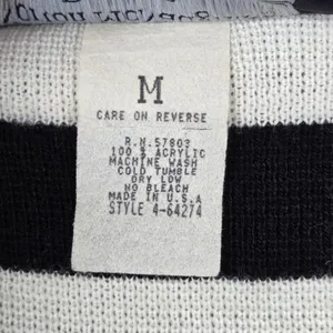 Norton McNaughton Petites‎ Black White Red Striped Button Front Cardigan Sweater thumbnail 4