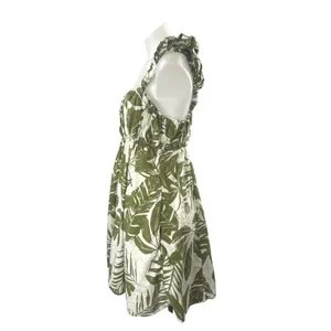 Abercrombie & Fitch Tropical Strappy Mini Tank Babydoll Flare A-Line Dress Sz L thumbnail 2