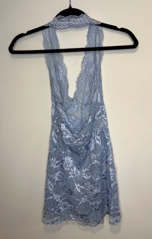 Victoria's Secret Sexy Blue Lace Teddy Halter Neck XS thumbnail 8