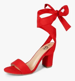 Red Chunky Heels Size 8 thumbnail 1