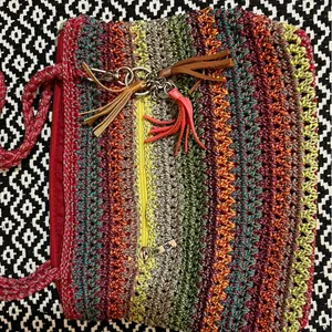The Sak Lumi Crochet Rainbow Striped Purse thumbnail 2