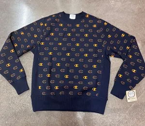 champion men's sweater size m in navy blue thumbnail 1