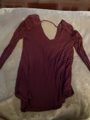 Maroon Long Sleeve American Eagle Soft & Sexy thumbnail 1