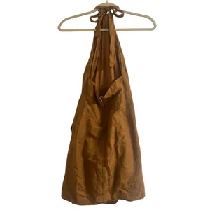 ✨Bardot Goddess Halter Linen Tan Sz 2 Dress✨ thumbnail 4