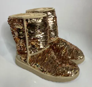 Ugg Classic short sequin boots champagne‎ tan women's size 8 limited edition thumbnail 1