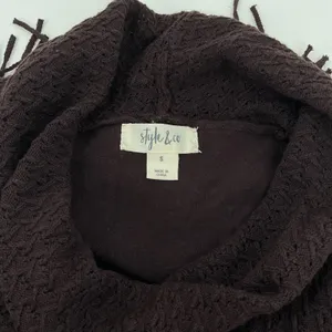Style‎ & Co Women's Fringe Cowl-Neck Sweater Small, Dark Chocolate NWT (A88) thumbnail 5