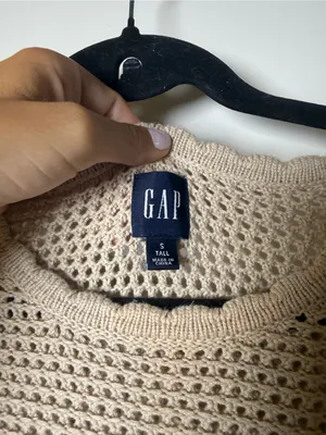 GAP Open-Weave Crewneck Sweater in Light Beige thumbnail 3