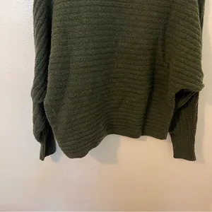 Pink Rose Women's Size Medium Dolman Sleeve Sweater Dark Olive Green Textured‎ thumbnail 8