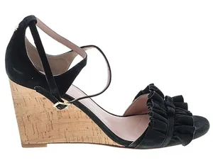 Kate Spade Black and Tan Cork Wedge Sandals thumbnail 1