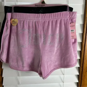 Juicy Couture | Embellished Velour Graphic Pajama Shorts 2 Pairs NWT Size XL thumbnail 1