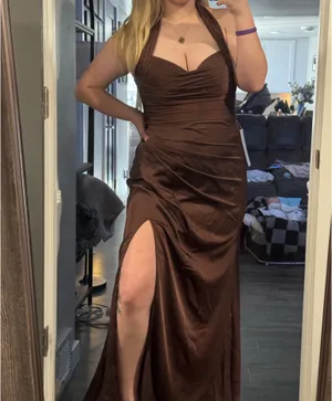 Azazie Brown bridesmaid dress thumbnail 3